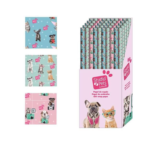 Papel de regalo 70x200 cms Studio Pets