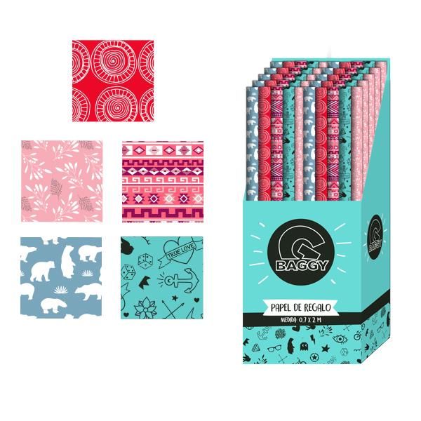 PAPEL DE REGALO 70X200 BAGGY ESTAMPADOS