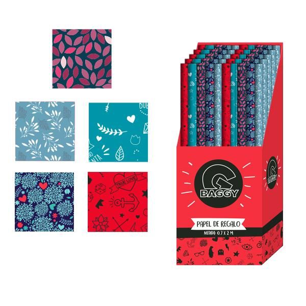 PAPEL DE REGALO 70X200 BAGGY ESTAMPADOS
