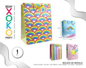 BOLSA REGALO ARCOIRIS 32*42*11.5