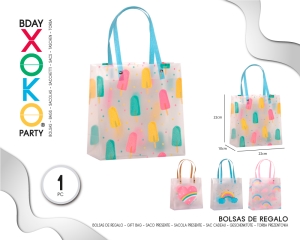 BOLSA REGALO RAINBOW PASTEL TRANSLUCIDO 22*21.5*10