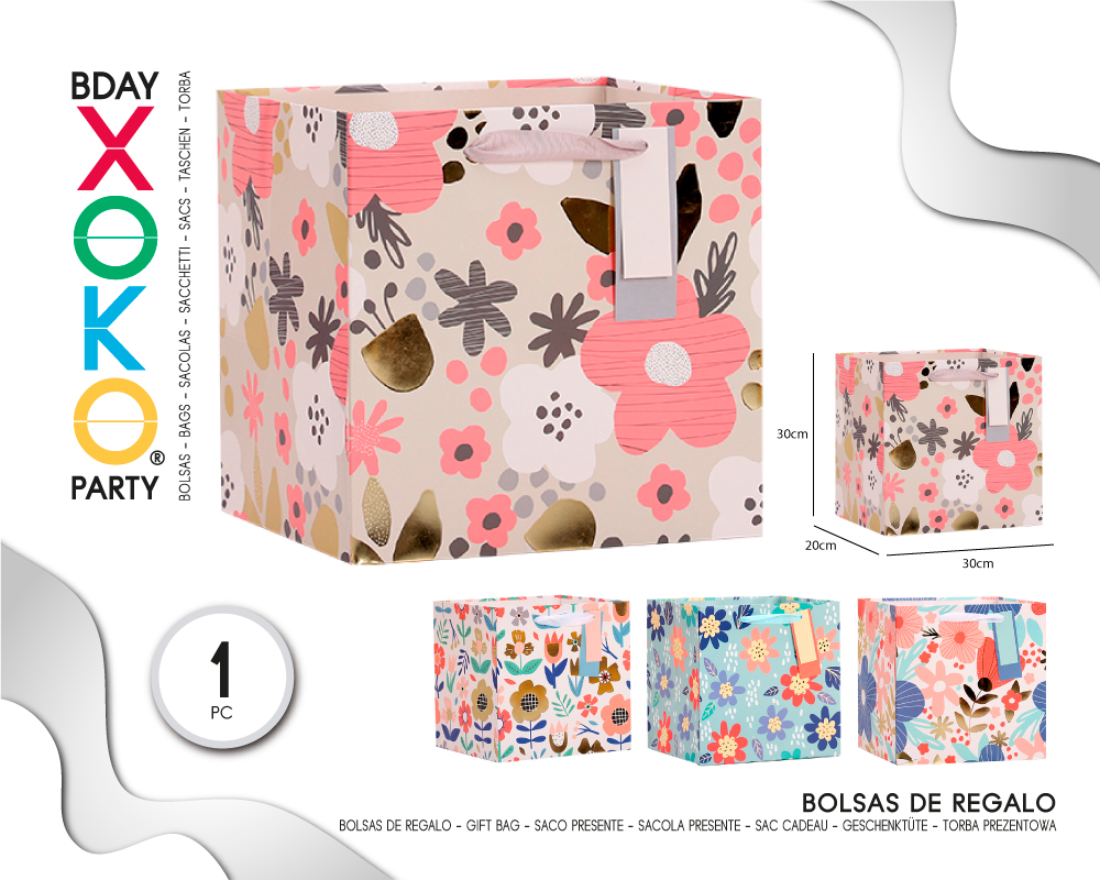 BOLSA REGALO FLORES 30*30*20