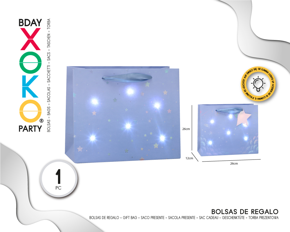 BOLSA REGALO DREAMY SKY CON LUZ 26*26*12