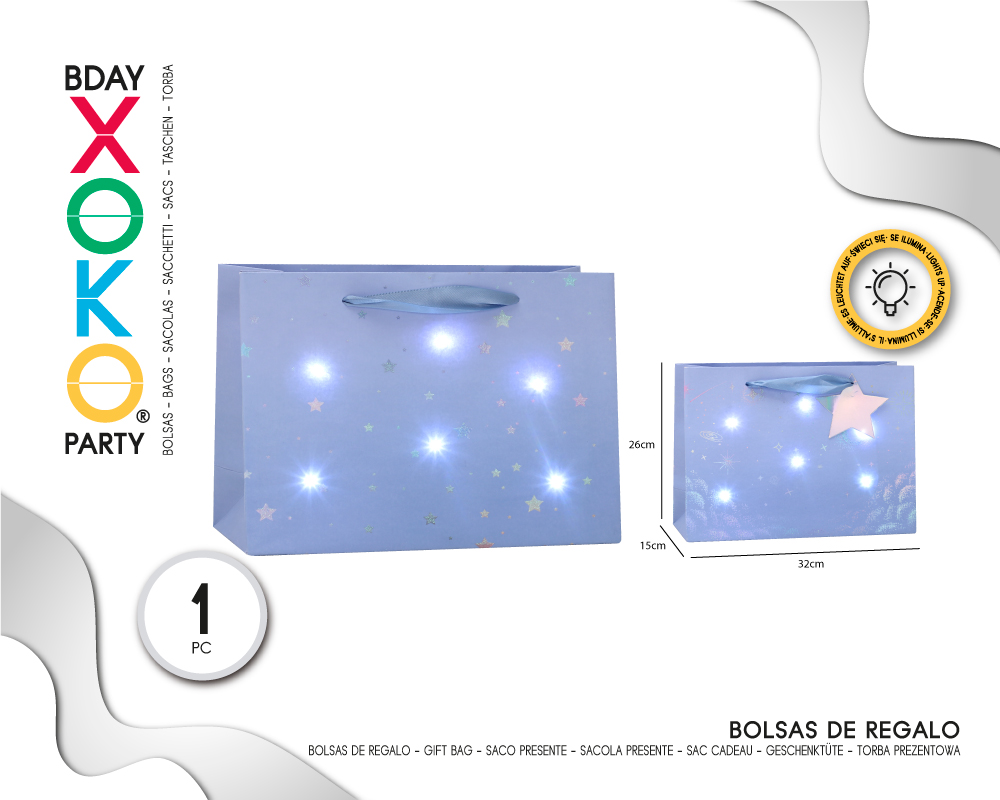 BOLSA REGALO DREAMY SKY CON LUZ 32*25.5*15