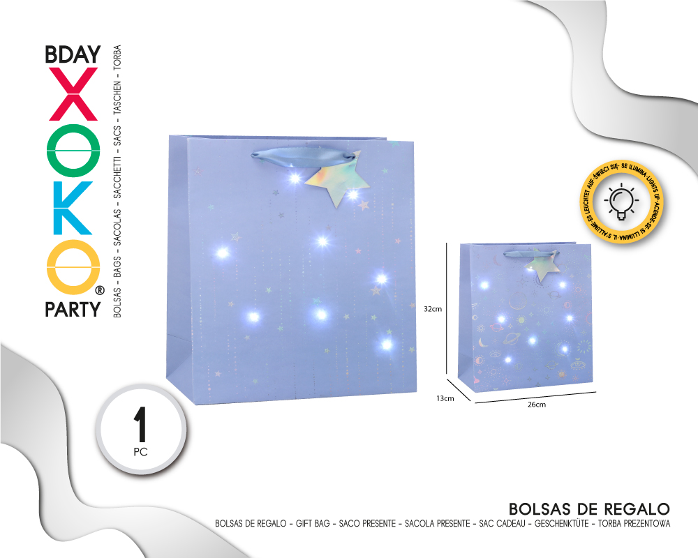 BOLSA REGALO DREAMY SKY CON LUZ 26*32*12.5