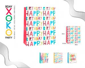 BOLSA REGALO HAPPY BDAY COLOUR 26*32*12.5