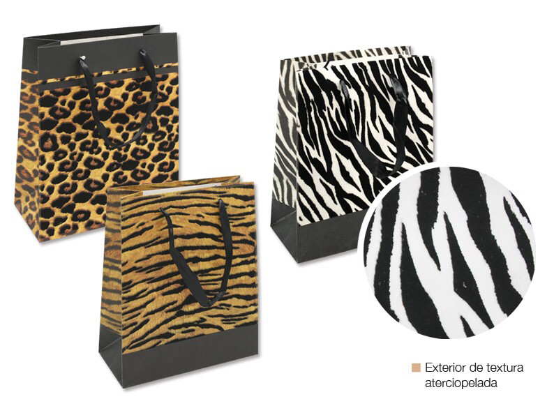 BOLSA PAPEL TERCIOP.ANIMAL PRINT PEQ.