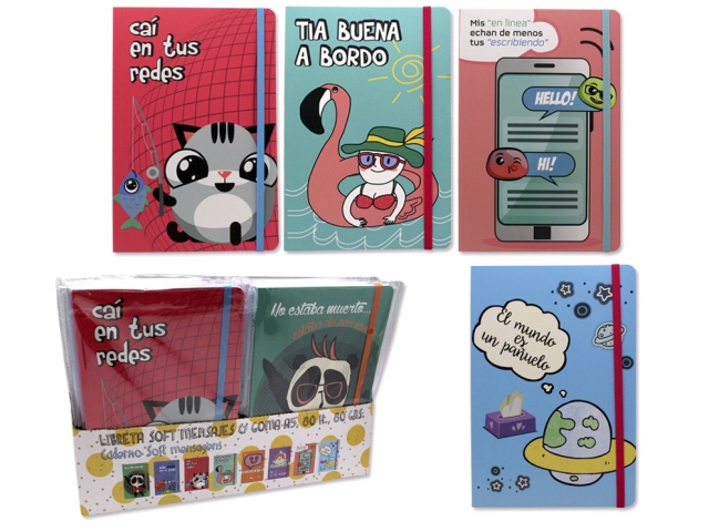 LIBRETA SOFT CHAT C/GOMA A5 80H.