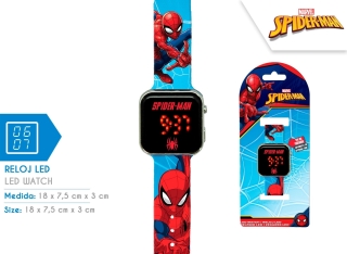 RELOJ LED SPIDERMAN ROJO