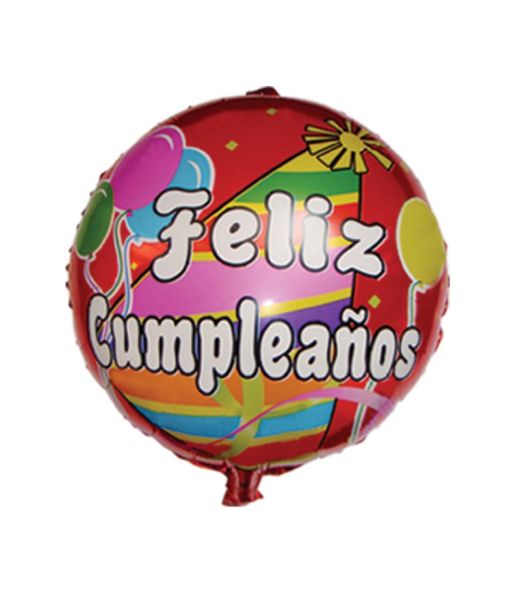 GLOBO PEQUEÑO 18 . FELIZ CUMPLEAÑOS GLOBOS FESTIVA