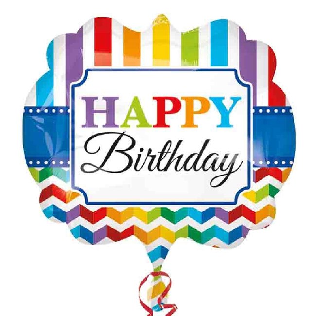 *FOR (P35) HAPPY BDAY STRIPE & CHEVRON