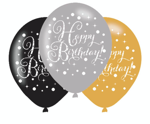 *GLOBOS 27.5 cm SPARKLING CELEBRATION GOLD (6X6)