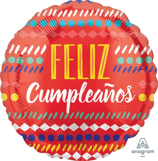 *.18/45CM (S40) FELIZ CUMPLEAÑOS FESTIVO ROJO