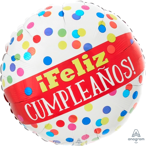 *.18/45CM (S40) FELIZ CUMPLEAÑOS PUNTOS