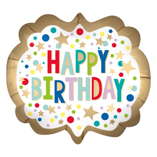 HAPPY BDAY ORO SATIN 63X55CM