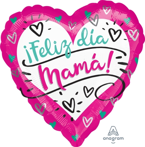 *.18/45CM(S40) FELIZ DIA MAMA CORAZONES