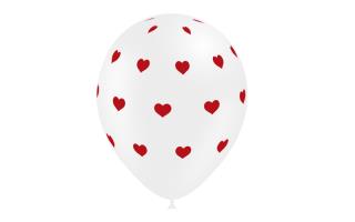 G LATEX BLANCO.CORAZONES COOL R-12 BALLONIA (8 UN)