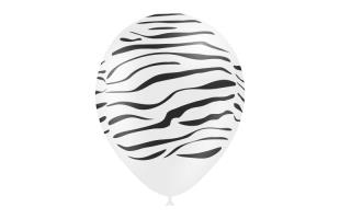 G LATEX BLANCO. ANIMAL PRINT CEBRA R-12 BALLONIA (8 UN)