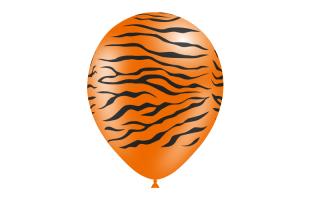 G LATEX NARANJA.ANIMAL PRINT TIGRE R-12 BALLONIA (8 UN)