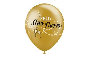 B/ 8 Globos metal. 90cm perim. oro: Año Nuevo