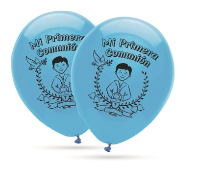 Bolsa-Solapa 10 Globos 30 cm ø 1ª COMUNION AZUL CIELO - GLOBEST