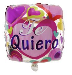 GLOBO TE QUIERO CUADRADO CORAZONES