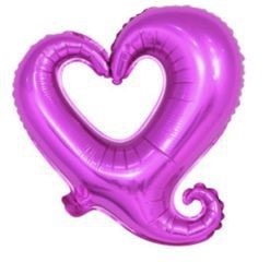 GLOBO CORAZON HUECO FUCSIA