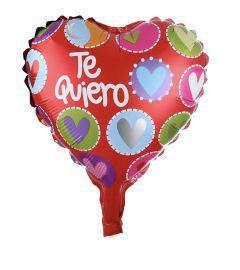 GLOBO CORAZON 10" TE QUIERO CIRCULOS CORAZONES