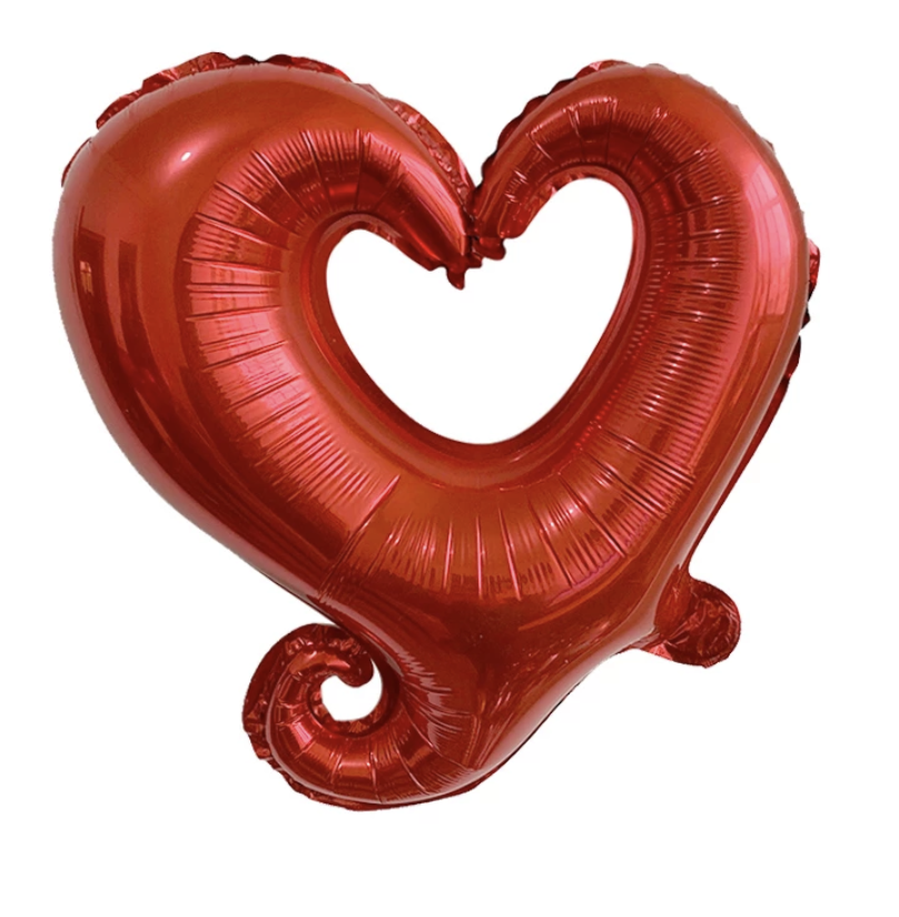 GLOBO CORAZON HUECO rojo brillante 18´