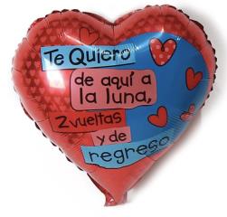 Corazón rojo "Te quiero de aquí a la luna…" 10"