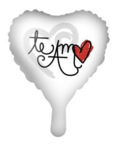 Corazón Blanco Te Amo 10"