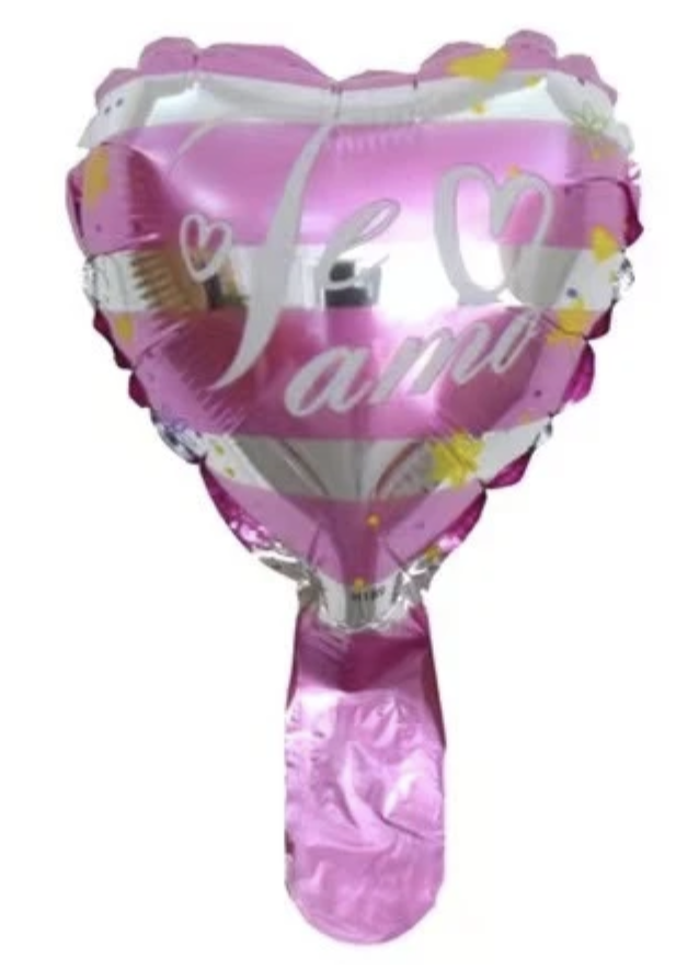 CORAZON MICRO 6" TE AMO ROSA/PLATA