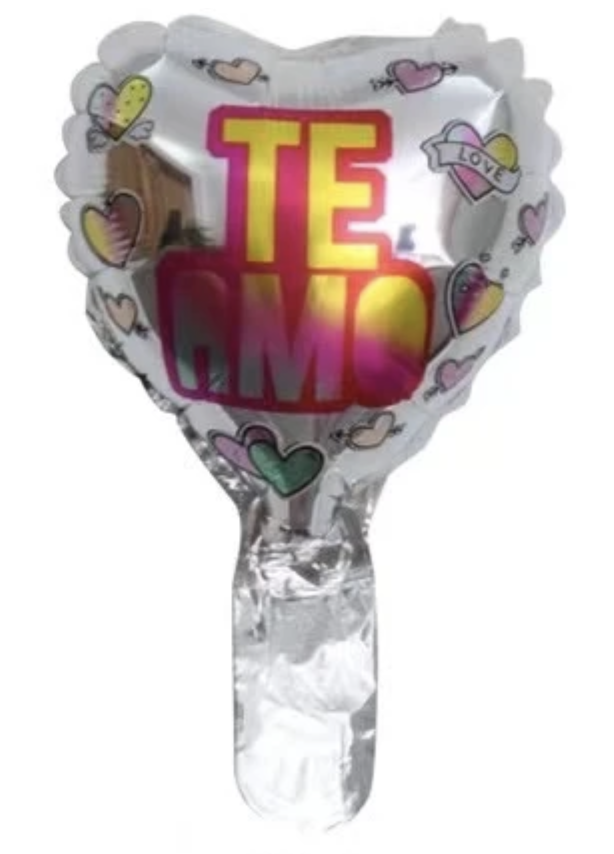 CORAZON MICRO 6" TE AMO PLATA CORAZONES