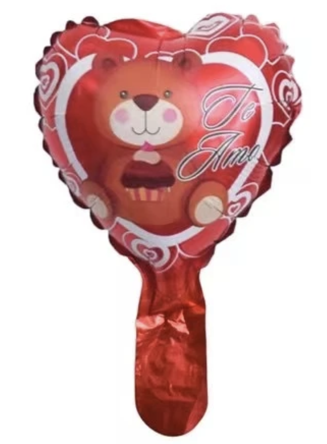 CORAZON MICRO 6" TE AMO OSO CUPCAKE