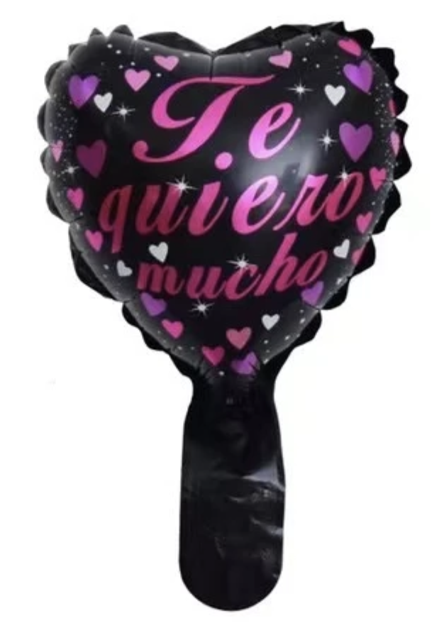 CORAZON MICRO 6" TE QUIERO MUCHO  NEGRO FUCSIA