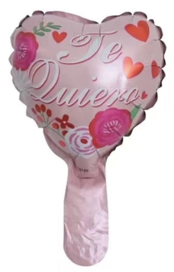 CORAZON MICRO 6" TE QUIERO ROSA FLORES