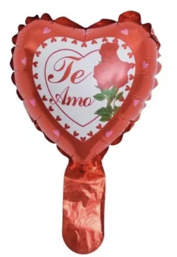 CORAZON MICRO 6" TE AMO ROSAS ROJAS
