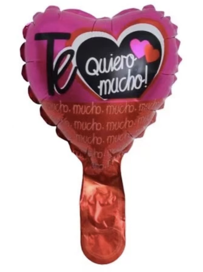 CORAZON MICRO 6" TE QUIERO MUCHO MUCHO... FUCSIA/ROJO