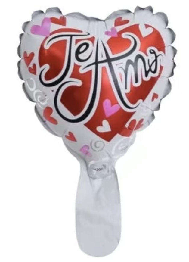 CORAZON MICRO 6" TE AMO BLANCO CURSIVA