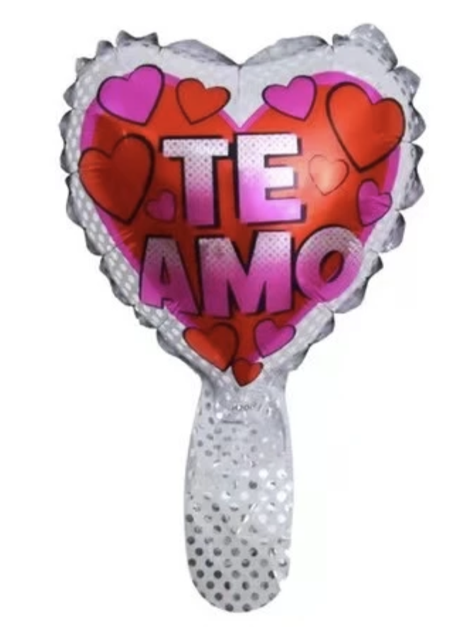 CORAZON MICRO 6" TE AMO LUNARES PLATA