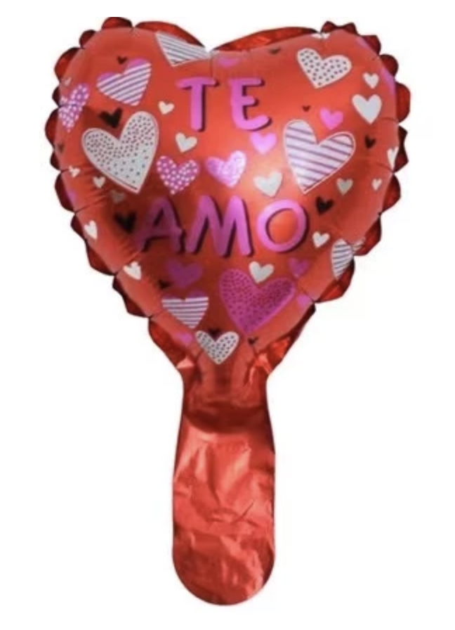 CORAZON MICRO 6" TE AMO CORAZONES RAYAS