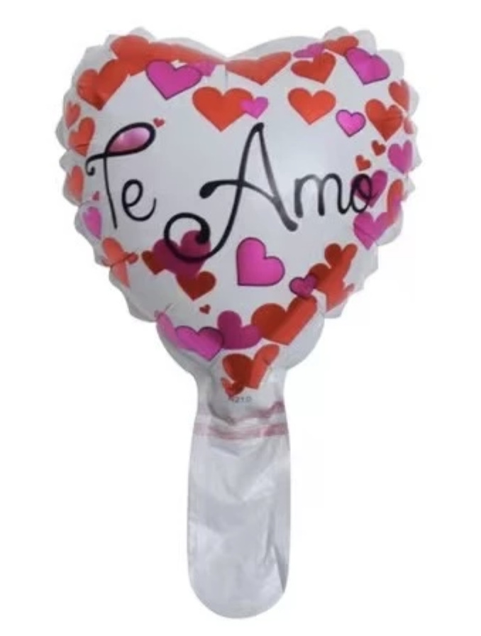 CORAZON MICRO 6" TE AMO CORAZONES BLANCO, ROSA Y FUCSIA