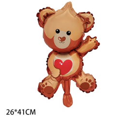 GLOBO OSO CON CORAZON ROJO 26*41CM