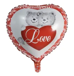 [TF-E0023] CORAZON LOVE CON OSITOS / XOX 18"
