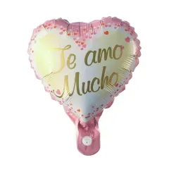 [Y1006] CORAZON ROSA. TE AMO MUCHO DORADO 10"