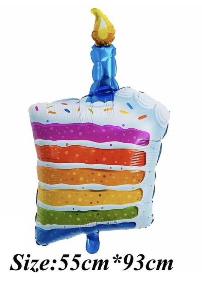 GLOBO FORMAS 55*93 PASTEL ARCOIRIS CON VELA