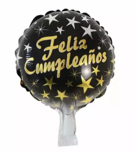 [AL216] CIRCULO 10´FELIZ CUMPLEAÑOS ORO Y PLATA ESTRELLAS