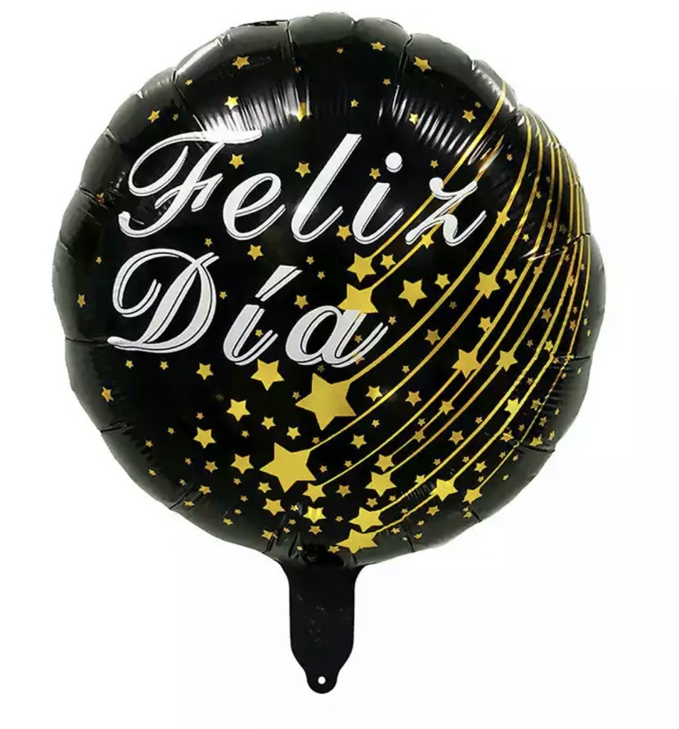 CIRCULO 10´FELIZ DIA NEGRO ESTRELLAS ORO