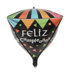 GLOBO FELIZ CUMPLE DIAMANTE 24"