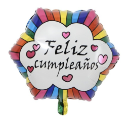 HEXAGONO ARCOIRIS FELIZ CUMPLEAÑOS 18"